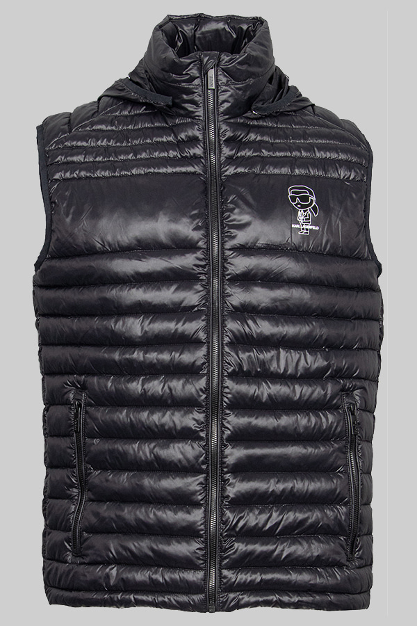 VEST WITH HOODIE KARL LAGERFELD - 990 BLACK